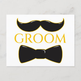 Groom Mustache und Bow-Krawatte Postkarte