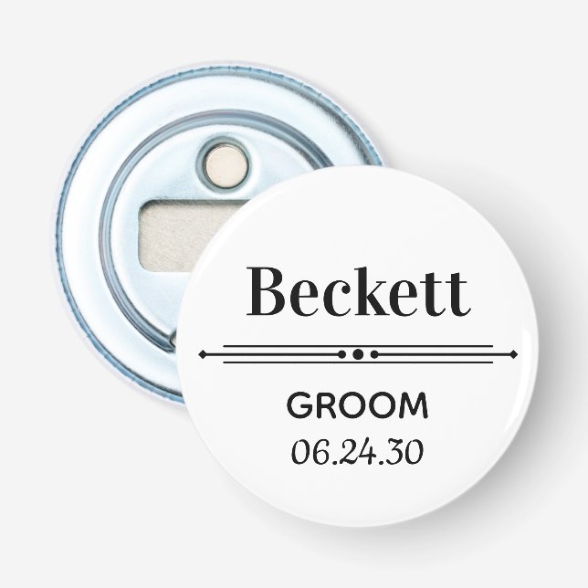 Groom Personalisiert Bottle Opener Flaschenöffner (Vorderseite)