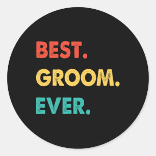Groom Professionals Retro Beste Leistung je Runder Aufkleber