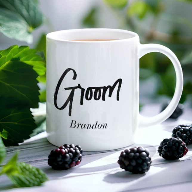 Groom Schwarz-weiß Wedding Tasse (Von Creator hochgeladen)