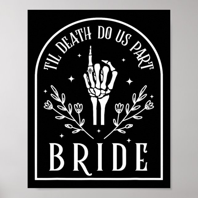 Groom Skeleton Gothic Halloween Verlobung Hochzeit Poster (Vorne)