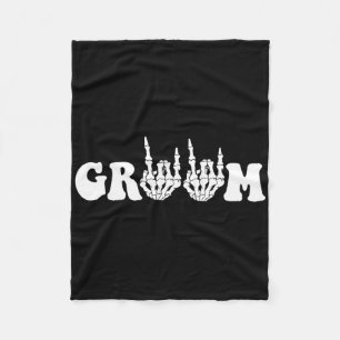 Groom Skeleton Gothic Halloween Wedding Bachelor P Fleecedecke