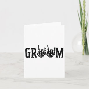 Groom Skeleton Hand Bride Halloween Bachel Karte