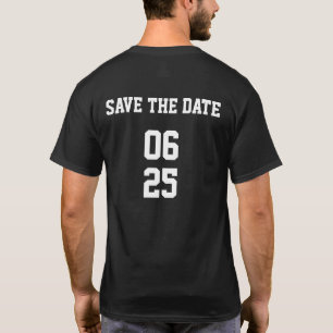 Groom Sports Style Passing Couple Save the Date T-Shirt