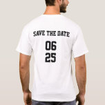 Groom Sports Style Passing Couple Save the Date T-Shirt<br><div class="desc">Groom Sports Style Matching Save the Date T - Shirt</div>