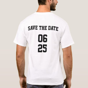 Groom Sports Style Passing Couple Save the Date T-Shirt