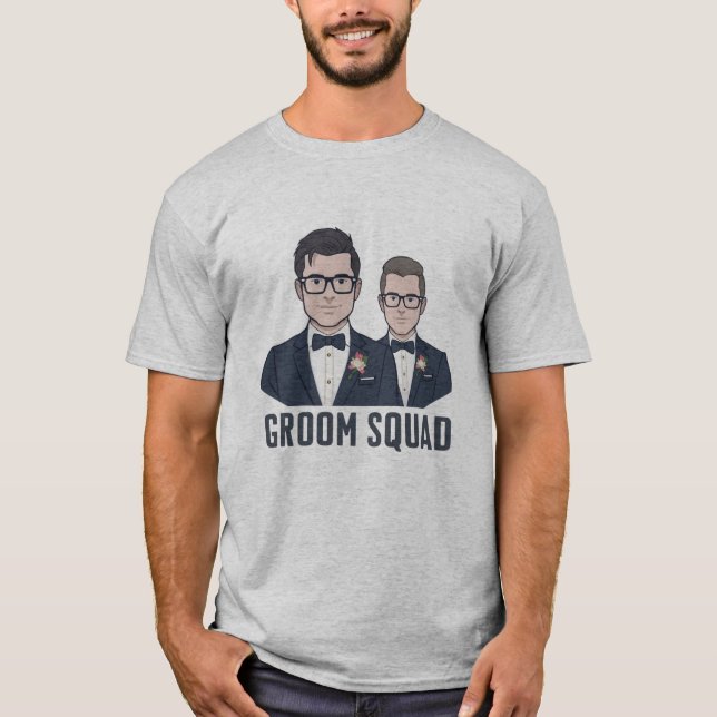 Groom Squad - Cartoon Groomsmen T-Shirt (Vorderseite)