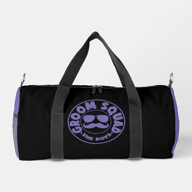 GROOM SQUAD Die Jungen Lila Weiß Duffle Bag (Rückseite)