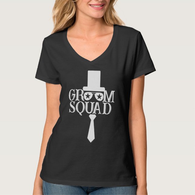 Groom Squad Hat Niedliche Verlobung Hochzeitsfeier T-Shirt (Vorderseite)