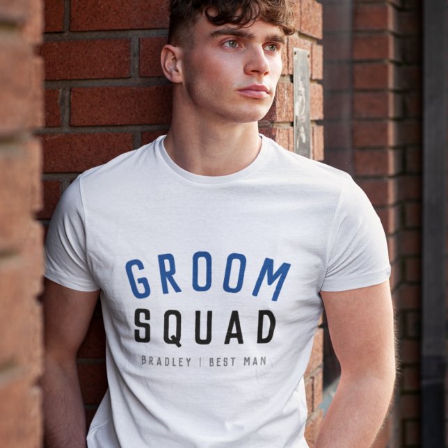 Groom Squad | Moderner Bachelor Trauzeuge Stilvoll T-Shirt (Von Creator hochgeladen)