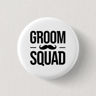 Groom Squad Mustache Button