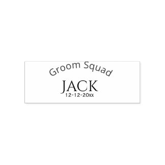 Groom squad name date year bold letter bachelorett permastempel
