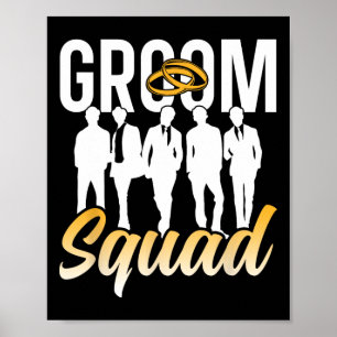 Groom Squad Party Redewendungen Bachelor Hochzeit Poster