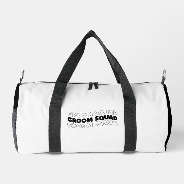 GROOM SQUAD Schwarz-weiß Duffle Bag (Rückseite)