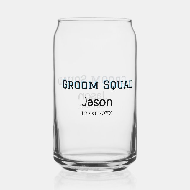 Groom Squad Trauzeuge Junggeselinnen-Abschied hinz Dosenglas (Vorderseite)