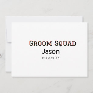 Groom Squad Trauzeuge Junggeselinnen-Abschied hinz Einladung