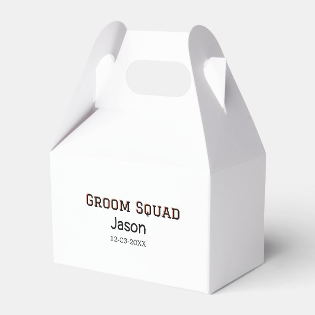 Groom Squad Trauzeuge Junggeselinnen-Abschied hinz Geschenkschachtel (Vorderseite)