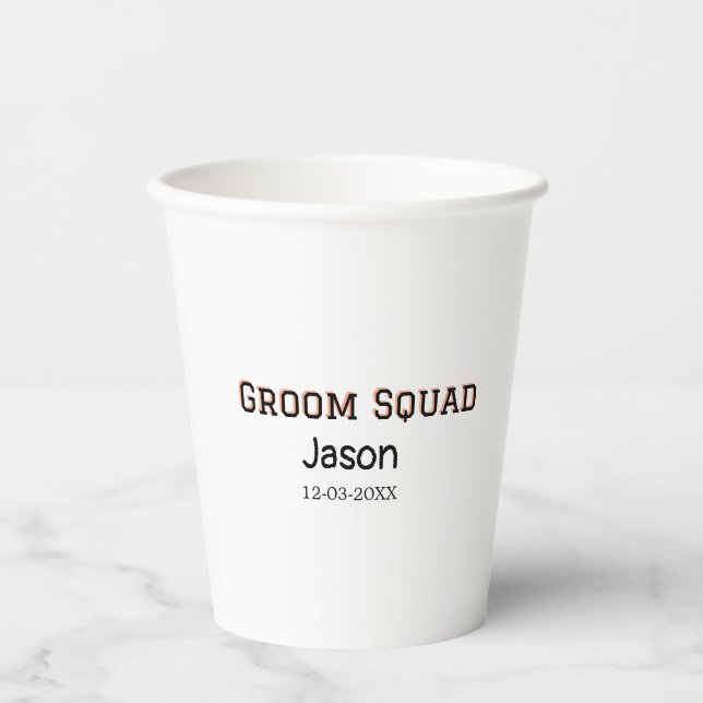 Groom Squad Trauzeuge Junggeselinnen-Abschied hinz Pappbecher (Vorderseite)