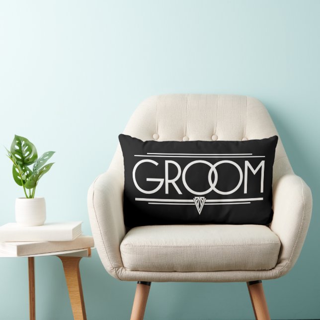 GROOM Stilvolle Art-Deco-Hochzeitsstiftung Lendenkissen (Stuhl )