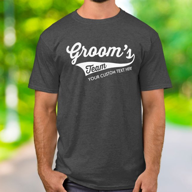 Groom Team Custom Wedding Bachelor Party Sporty T-Shirt (Von Creator hochgeladen)
