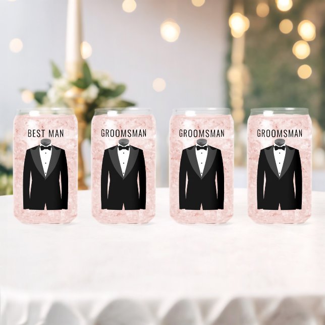 Groom Team Name Black Tuxedo Hochzeitstag Dosenglas (Insitu (Hochzeit))