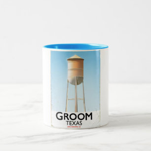 Groom Texas Route 66 Americana Reiseausdruck Zweifarbige Tasse