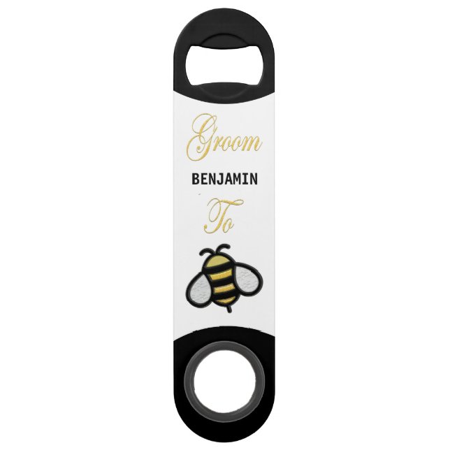 Groom to be Bachelor Wedding Party personalisieren Speed Flaschenöffner (Vorderseite)