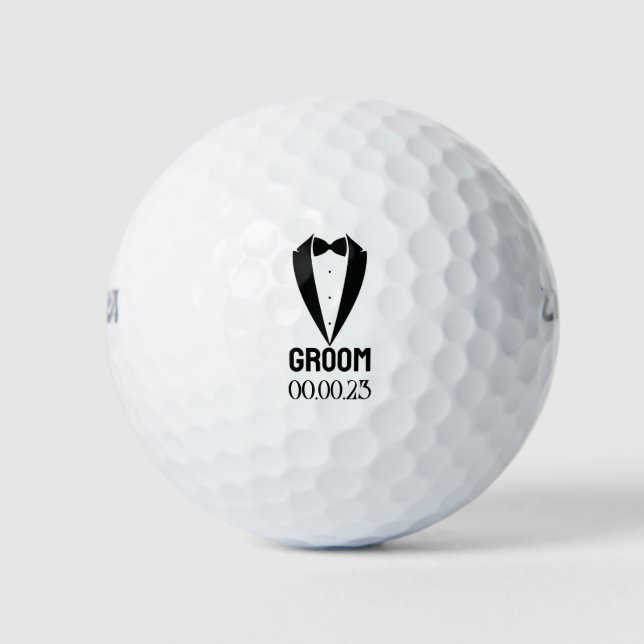 Groom Trauzeuge Bow Krawatte Hochzeit Bachelor Par Golfball (Vorderseite)