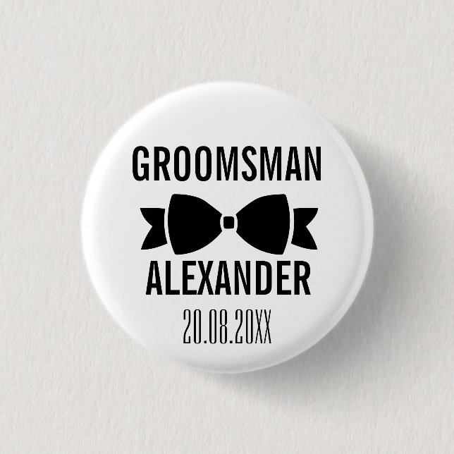 Groom Trauzeuge Wedding Party für Keepake Button (Vorderseite)