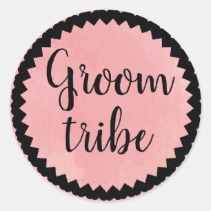 Groom Tribe Hübsch Rosa Klassischer Rundaufkleber Runder Aufkleber