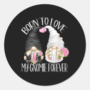Groom und Bride Gnome für Hochzeitsjubelor Runder Aufkleber