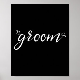 Groom und Bridge-Matching Outfits Wedding Just Mar Poster