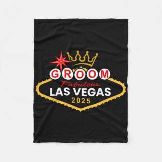 Groom Vegas Bachelor Party Group 2025 Verheiratet Fleecedecke