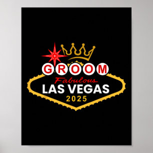 Groom Vegas Bachelor Party Group 2025 Verheiratet Poster