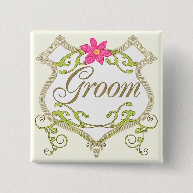 Groom Wedding Abzeichen Button (Vorderseite)