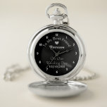 Groom Wedding Day - Personalisierte Pocket Watch Taschenuhr<br><div class="desc">Ein wunderschönes Geschenk für Ihren Ehemann,  um an Ihrem Hochzeitstag zu sein und ohne Aufpreis einfach anzupassen.</div>