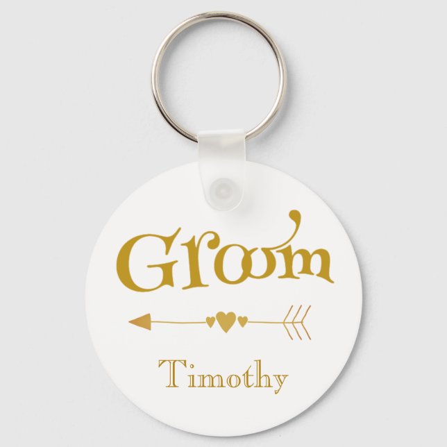 Groom Wedding Keepake Souvenir Schlüsselanhänger (Vorderseite)
