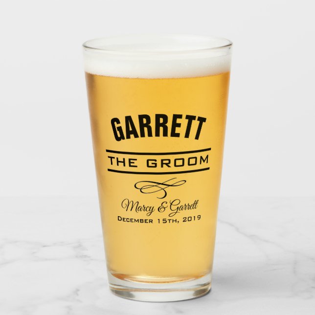 GROOM WEDING PARTY TUMBLER GLASS (Vorne (Gefüllt))