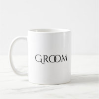 Groom White Black Typografy Wedding