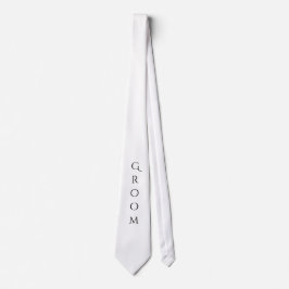 Groom White Modern Typografie für ihn Krawatte
