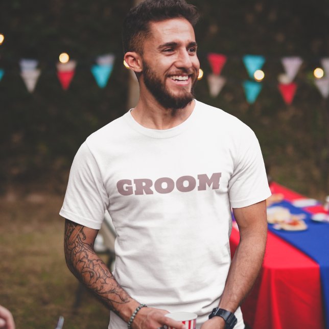Groom White Wedding Party T-Shirt (Von Creator hochgeladen)