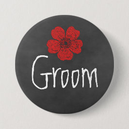 Groom Wild Rote Rosen Chalkboard Button