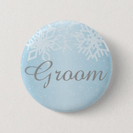 Groom Winter Schneeflocken Button