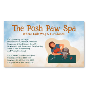 Groomer Shave Dog Fur Magnetische Visitenkarte