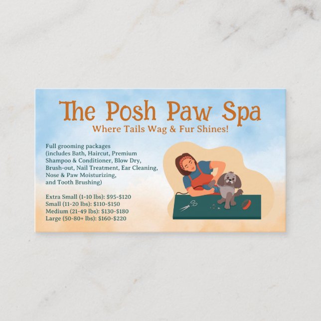 Groomer Shave Dog Fur Visitenkarte (Vorderseite)