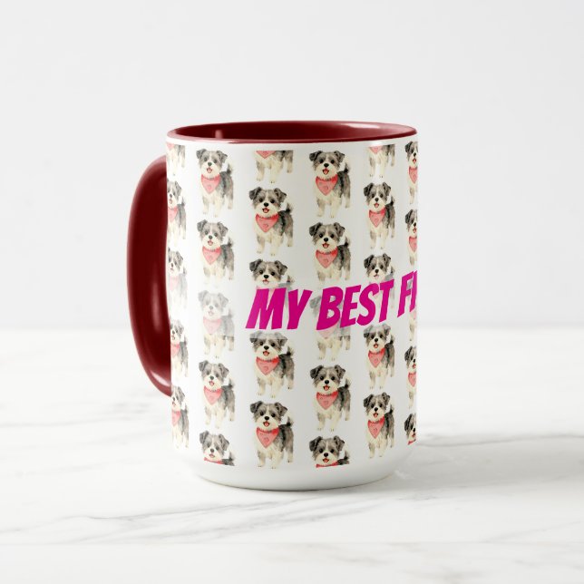 Grooming Dog Personalized Gold Elegant Collection Tasse (Vorderseite Links)