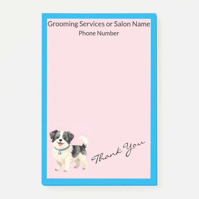 Grooming Dog Personalized Modern Collection Post-it Klebezettel (Vorderseite)