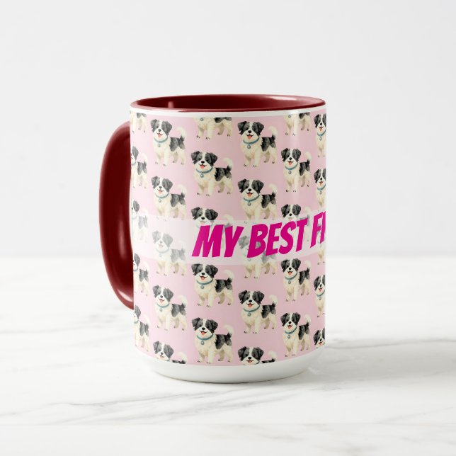 Grooming Dog Personalized Modern Collection Tasse (Vorderseite Links)