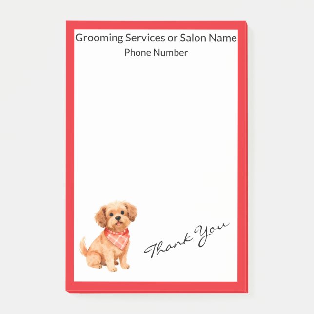 Grooming Pet Personalized Luxury Modern Collection Post-it Klebezettel (Vorderseite)