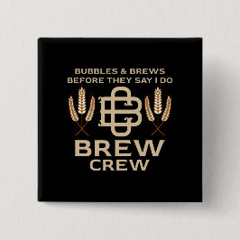 Grooms brauen Crew, die Knot-Bachelor-Partei binde Button